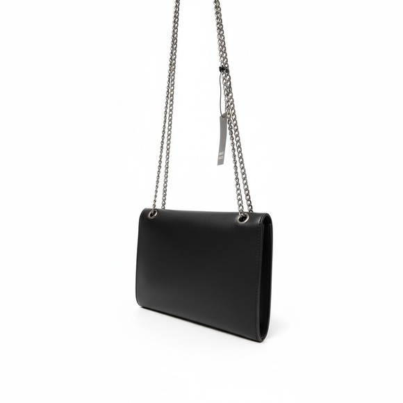 ✨ NWT Badgley Mischka Vegan Leather Chain Shoulder Bag – Black & Gunmetal Glam ✨ - Picture 5 of 6